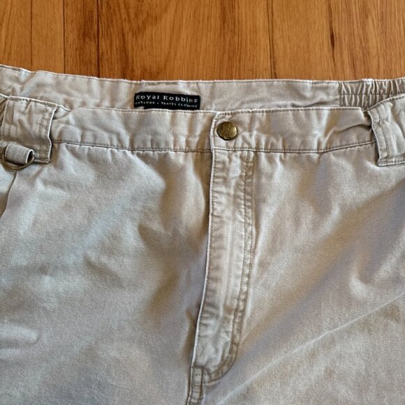 VTG Royal Robbins Mens 44x32 Cargo Pants Double Knee Utility Outdoor Khaki - Picture 4 of 8